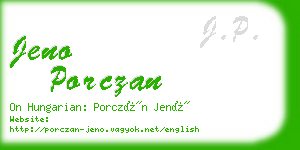 jeno porczan business card